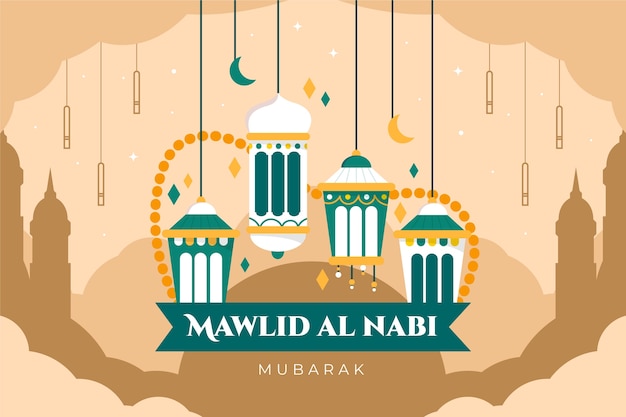 Fondo plano mawlid al nabi