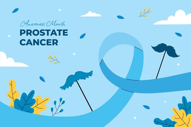 Fondo plano para el mes de concientización sobre el cáncer de próstata
