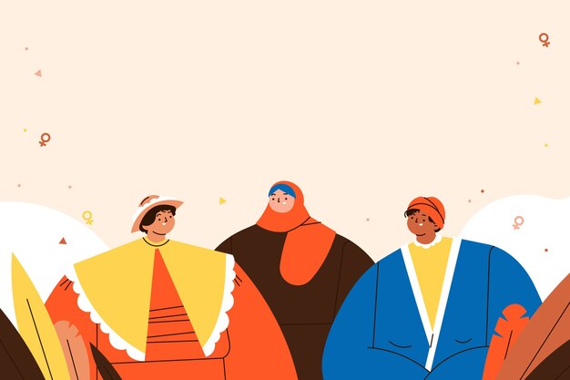 Fondo plano del mes de la historia de la mujer