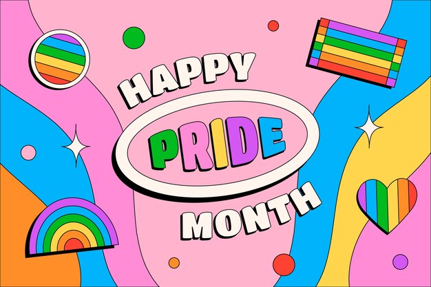 Fondo plano del mes del orgullo lgbt