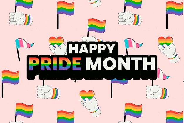 Fondo plano del mes del orgullo lgbt