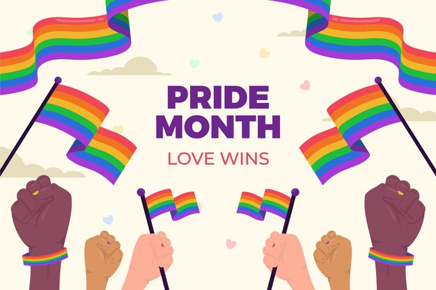 Fondo plano del mes del orgullo lgbt