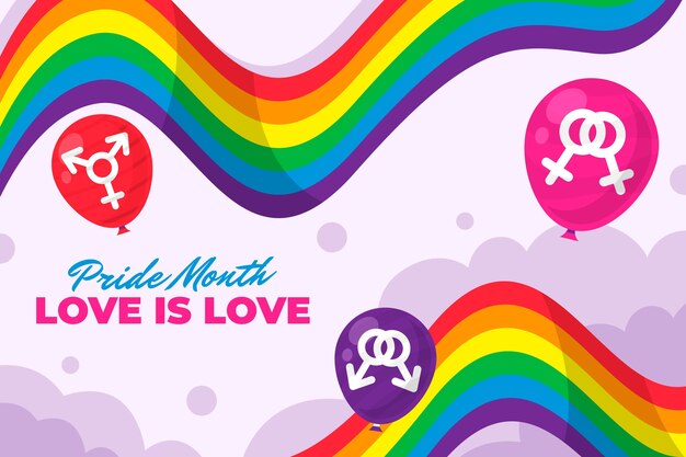 Fondo plano del mes del orgullo lgbt