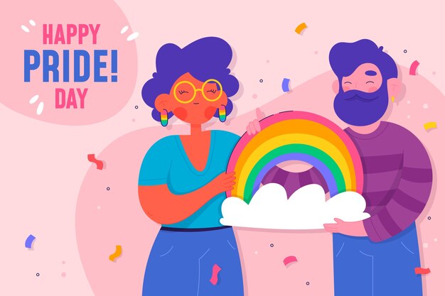Fondo plano del mes del orgullo lgbt