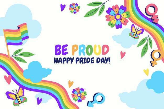 Fondo plano del mes del orgullo lgbt