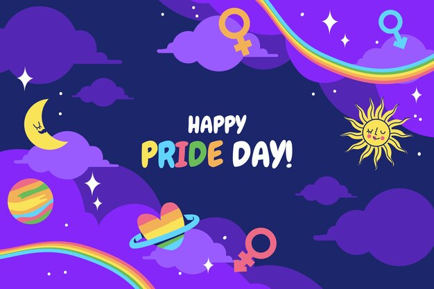 Fondo plano del mes del orgullo lgbt