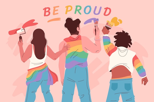 Fondo plano del mes del orgullo lgbt