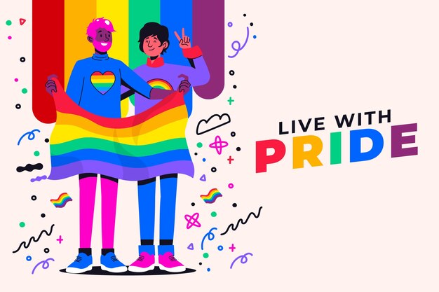 Fondo plano del mes del orgullo lgbt
