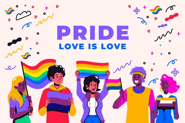 Fondo plano del mes del orgullo lgbt