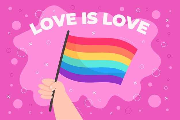 Fondo plano del mes del orgullo lgbt