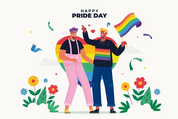 Fondo plano del mes del orgullo lgbt
