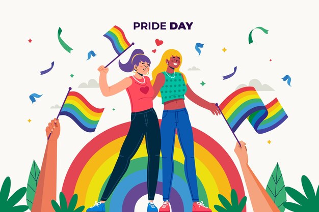 Fondo plano del mes del orgullo lgbt