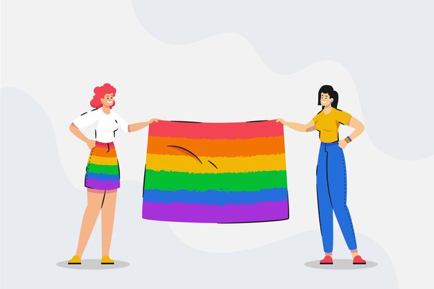 Fondo plano del mes del orgullo lgbt