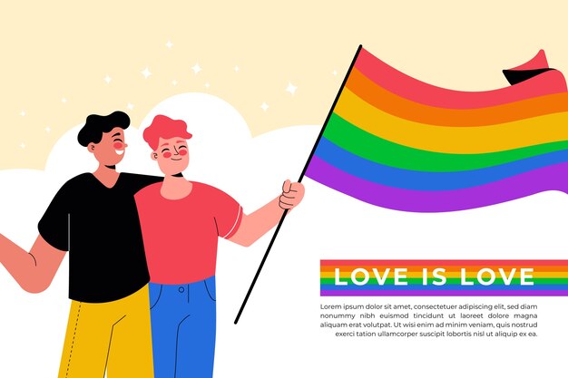 Fondo plano del mes del orgullo lgbt