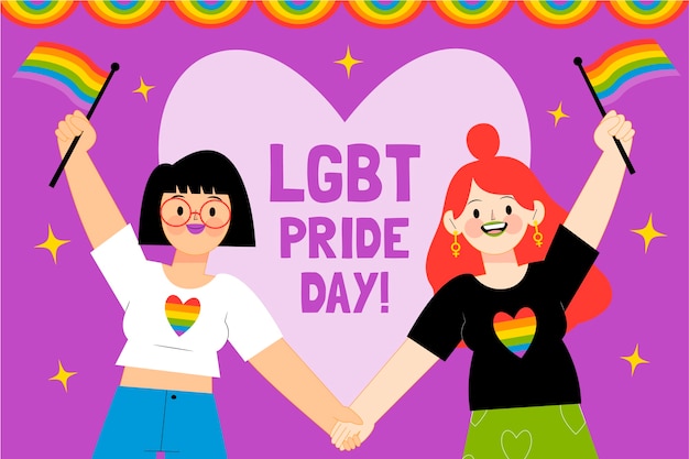 Fondo plano del mes del orgullo lgbt