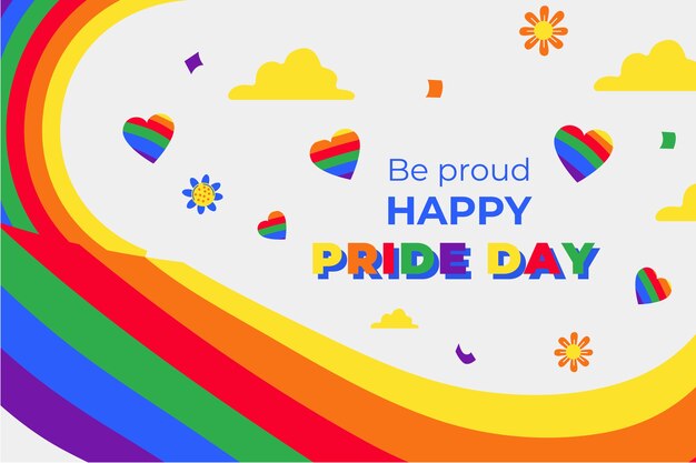 Fondo plano del mes del orgullo lgbt