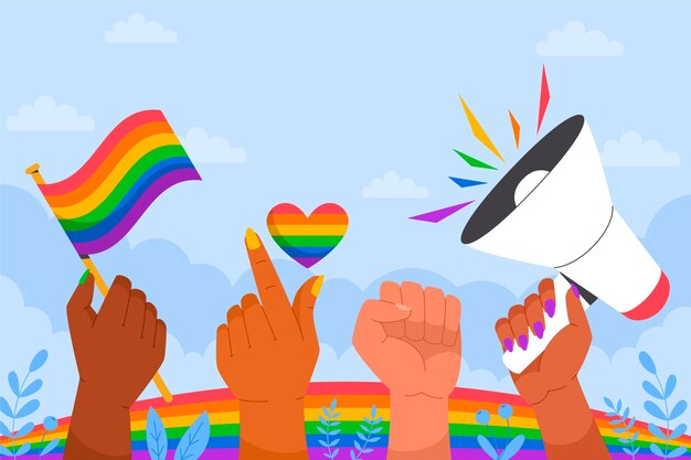 Fondo plano del mes del orgullo