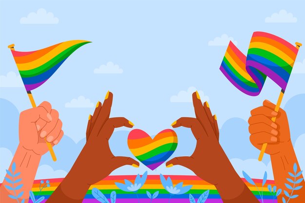 Fondo plano del mes del orgullo