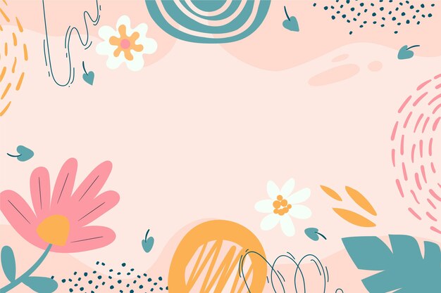 Fondo plano minimalista con vegetación