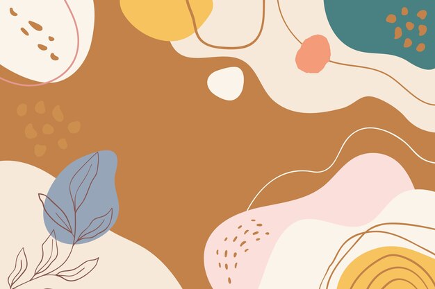 Fondo plano minimalista con vegetación