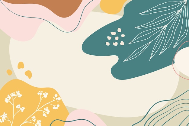 Fondo plano minimalista con vegetación