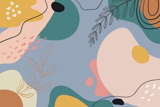 Fondo plano minimalista con vegetación