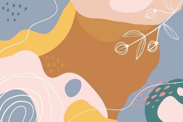 Fondo plano minimalista con vegetación
