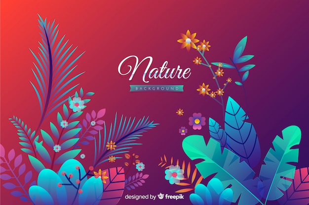 Vector gratuito fondo plano de la naturaleza