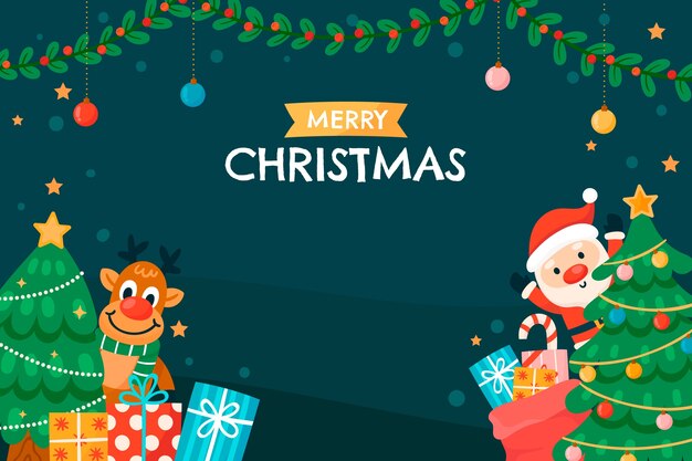 Fondo plano de navidad