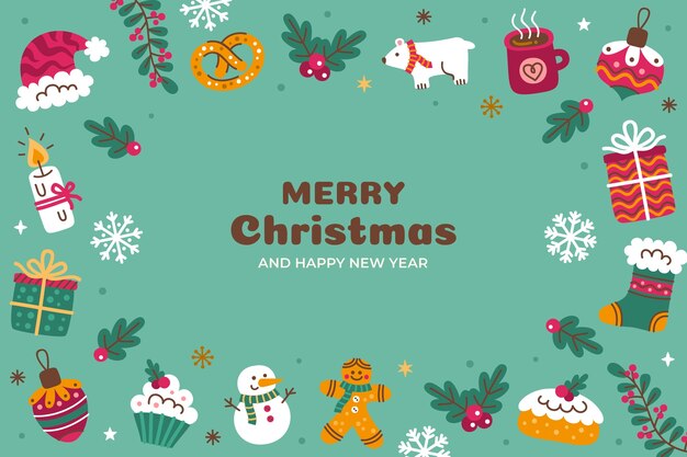 Fondo plano de navidad
