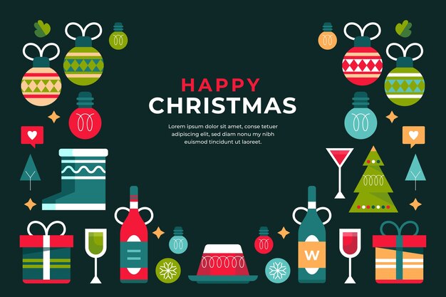 El fondo plano de Navidad