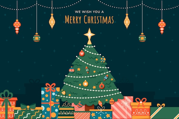 Fondo plano de navidad