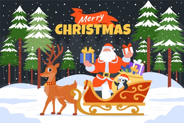 Fondo plano de navidad