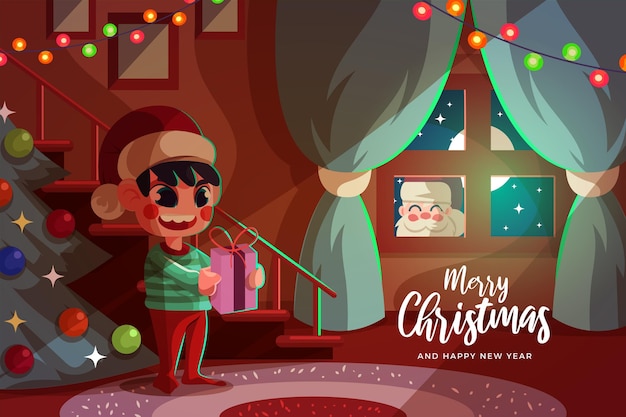 Fondo plano de navidad