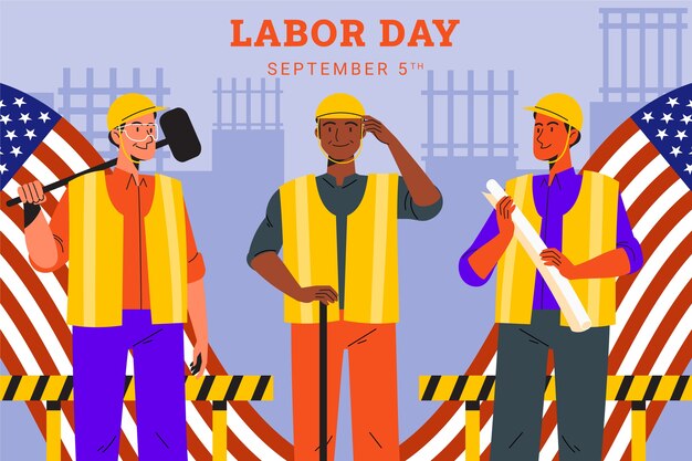 Fondo plano para nosotros celebración del día del trabajo