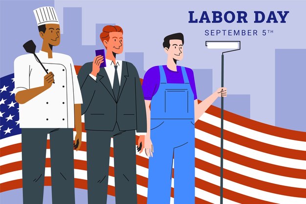 Fondo plano para nosotros celebración del día del trabajo