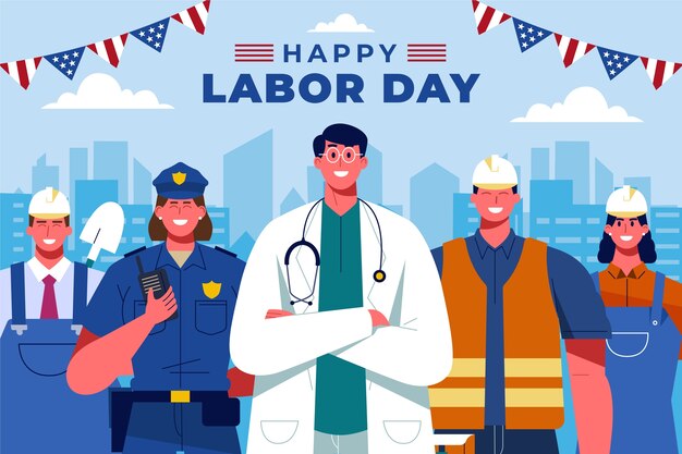 Fondo plano para nosotros celebración del día del trabajo