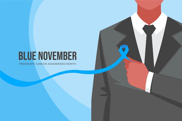 Vector gratuito fondo plano noviembre azul