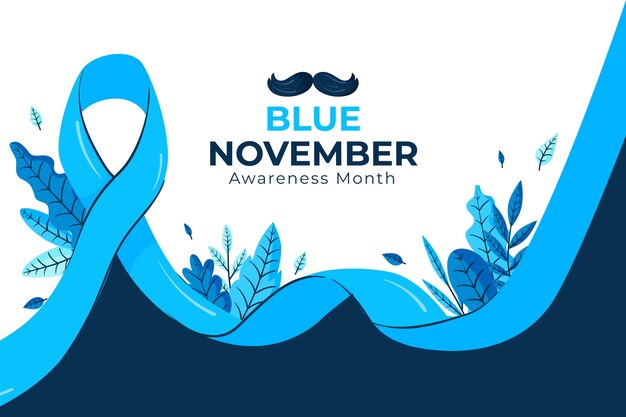 Fondo plano noviembre azul