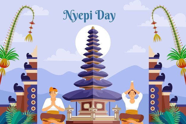 Fondo plano para nyepi