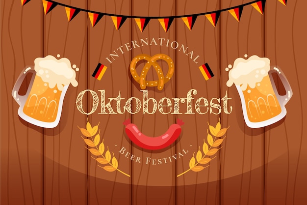 Vector gratuito fondo plano oktoberfest