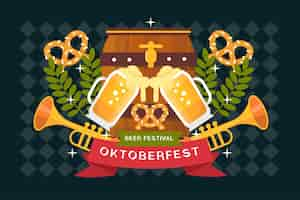 Vector gratuito fondo plano oktoberfest