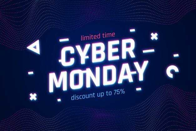 Fondo plano ondulado cyber monday