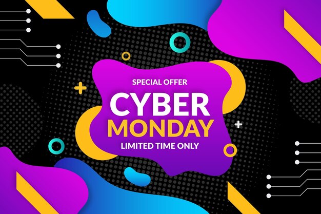 Fondo plano ondulado cyber monday