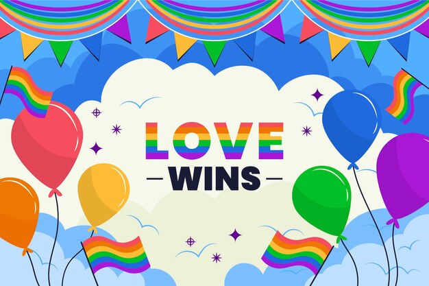 Fondo plano del orgullo lgbt del mes del orgullo