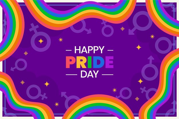 Vector gratuito fondo plano del orgullo lgbt del mes del orgullo