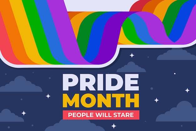Fondo plano del orgullo lgbt del mes del orgullo
