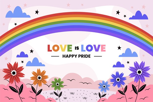 Fondo plano del orgullo lgbt del mes del orgullo