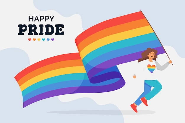 Vector gratuito fondo plano del orgullo lgbt del mes del orgullo