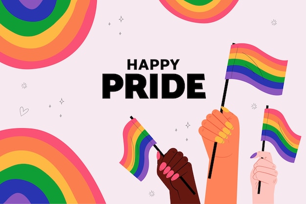 Fondo plano del orgullo lgbt del mes del orgullo